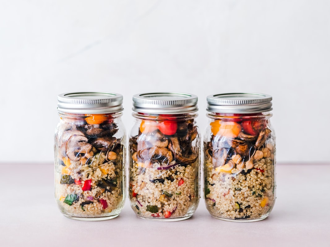 Colorful vegetable Buddha bowl with grains